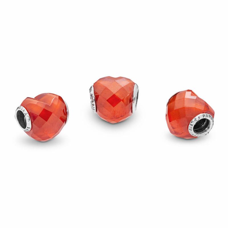 Pandora Shape Of Love Charm Ireland - Sterling Silver/Orange/Cubic Zirconia - 086413SXB